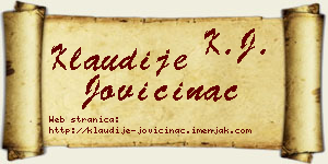 Klaudije Jovičinac vizit kartica
